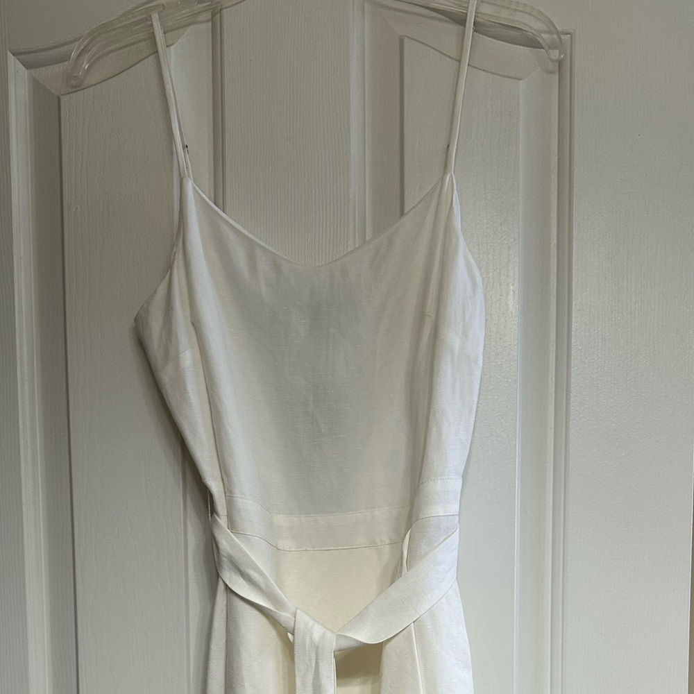 Banana Republic White Linen tie waist Dress - Picture 3 of 10